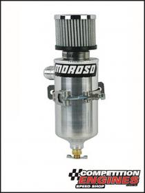 MOROSO MOR-85465  Vacuum Pump Breather Tank, Round, Aluminum, Natural, Filtered Breather, -12AN  Fitting